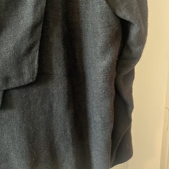 VTG 90s Joon Collection black  linen blend jacket size Large lagen look casual - Picture 12 of 13